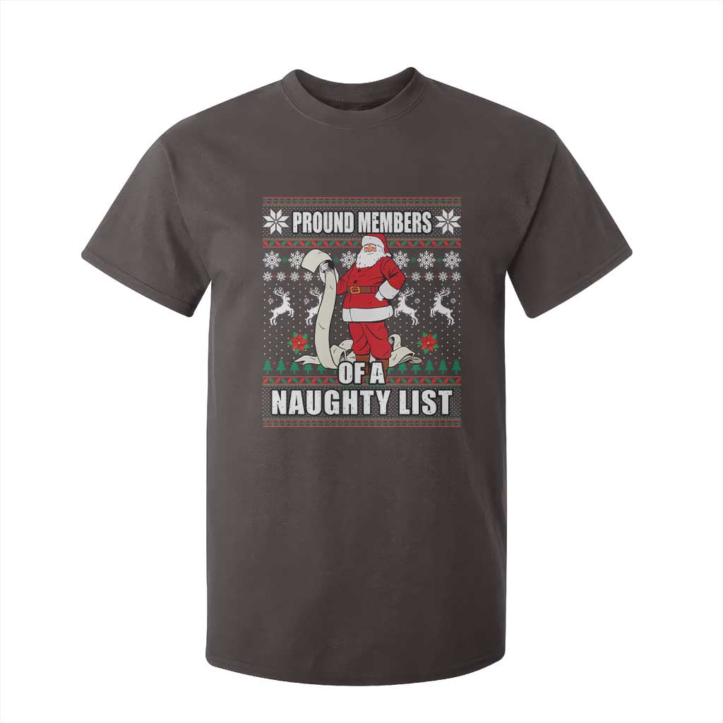 Funny Christmas T Shirt For Kid Proud Members Of A Naughty List TS09 Dark Chocolate Print Your Wear