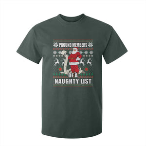 Funny Christmas T Shirt For Kid Proud Members Of A Naughty List TS09 Dark Forest Green Print Your Wear