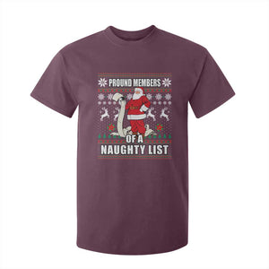 Funny Christmas T Shirt For Kid Proud Members Of A Naughty List TS09 Maroon Print Your Wear