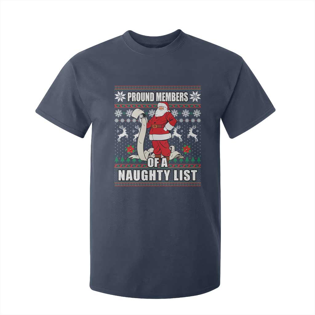 Funny Christmas T Shirt For Kid Proud Members Of A Naughty List TS09 Navy Print Your Wear