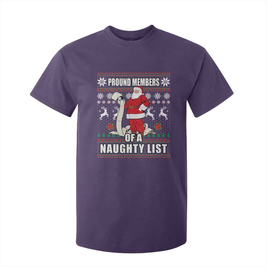 Funny Christmas T Shirt For Kid Proud Members Of A Naughty List TS09 Purple Print Your Wear