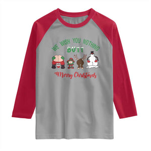 Funny Christmas Raglan Shirt Wishing You Nothing Butt A Merry Christmas TS09 Sport Gray Red Print Your Wear