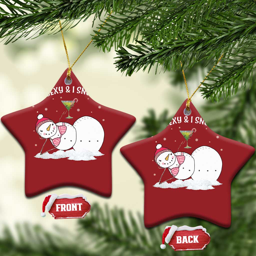 Funny Xmas Snowman Christmas Ornament I Am Sexy And I Snow It TS09 Star Red Print Your Wear
