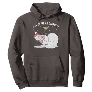 Funny Christmas Snowman Hoodie I Am Sexy And I Snow It TS09 Dark Chocolate Print Your Wear