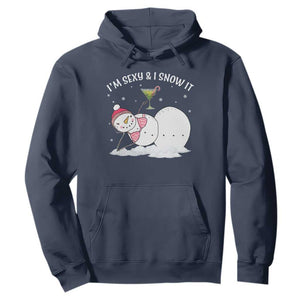 Funny Christmas Snowman Hoodie I Am Sexy And I Snow It TS09 Navy Print Your Wear