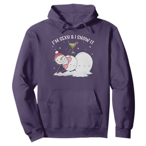 Funny Christmas Snowman Hoodie I Am Sexy And I Snow It TS09 Purple Print Your Wear