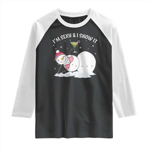 Funny Christmas Snowman Raglan Shirt I Am Sexy And I Snow It TS09 Black White Print Your Wear