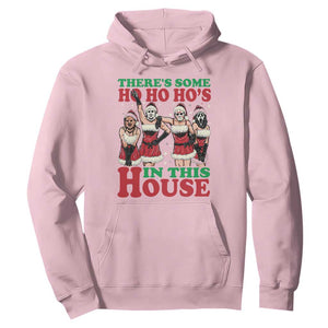 Funny Christmas Hoodie There Is Some Ho Ho Hos In This House Horror Character Dancing TS09 Light Pink Print Your Wear