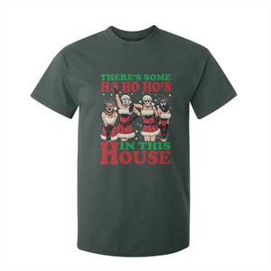 Funny Christmas T Shirt For Kid There Is Some Ho Ho Hos In This House Horror Character Dancing TS09 Dark Forest Green Print Your Wear