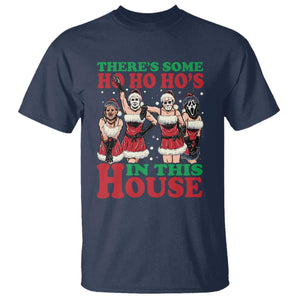 Funny Christmas T Shirt There Is Some Ho Ho Hos In This House Horror Character Dancing TS09 Navy Print Your Wear