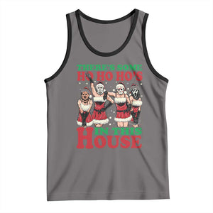 Funny Christmas Tank Top There Is Some Ho Ho Hos In This House Horror Character Dancing TS09 Deep Heather Black Print Your Wear