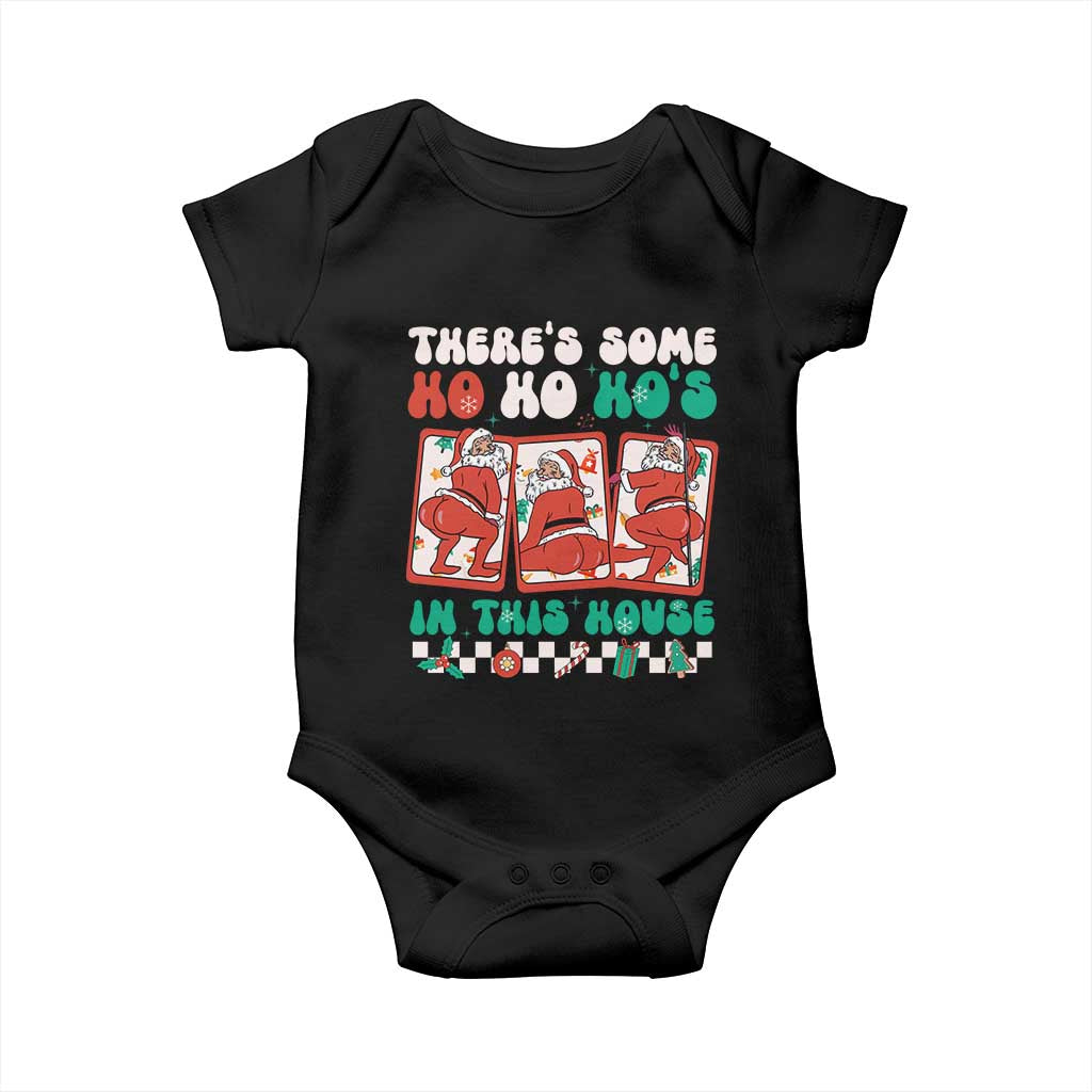 Funny Christmas Baby Onesie There Is Some Ho Ho Hos In This House Horror Character TS09 Black Print Your Wear