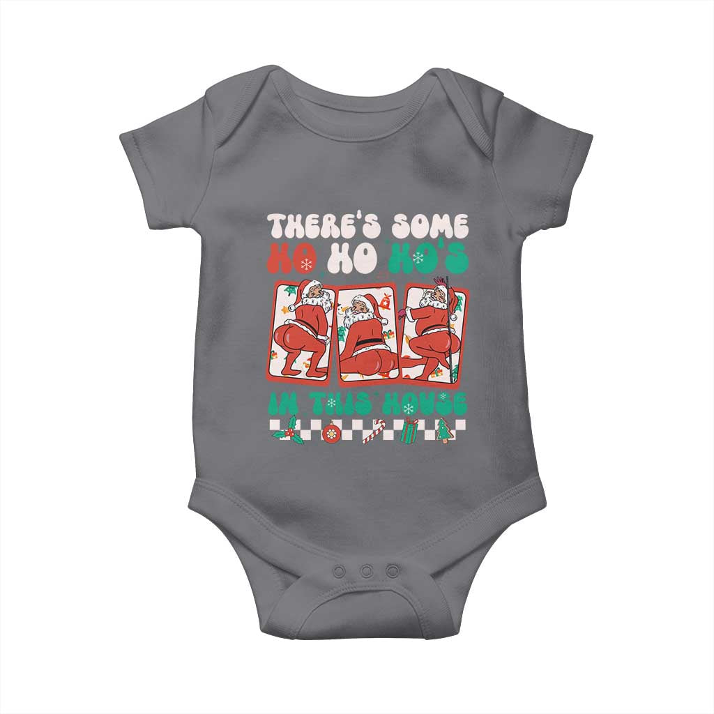 Funny Christmas Baby Onesie There Is Some Ho Ho Hos In This House Horror Character TS09 Charcoal Print Your Wear