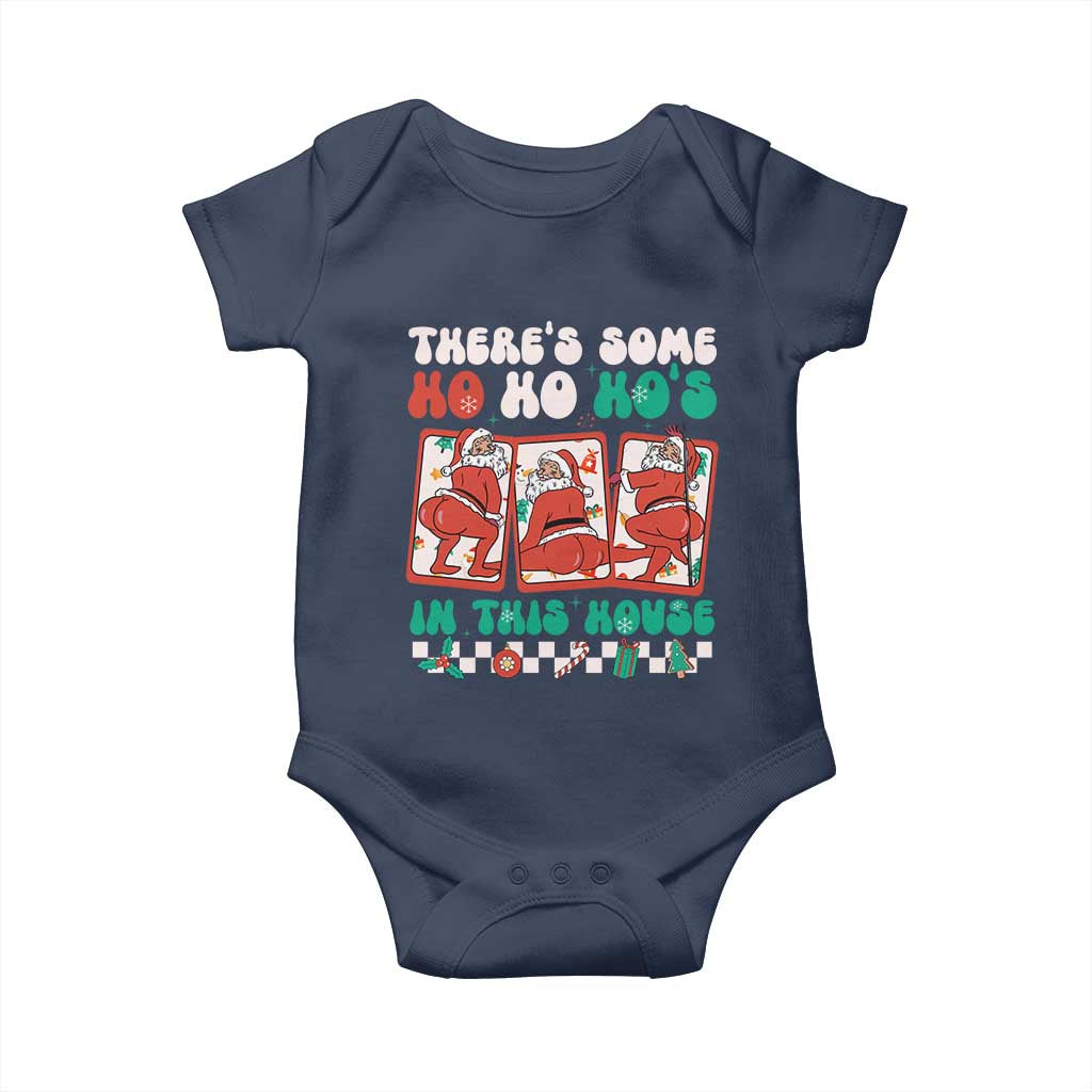 Funny Christmas Baby Onesie There Is Some Ho Ho Hos In This House Horror Character TS09 Navy Print Your Wear