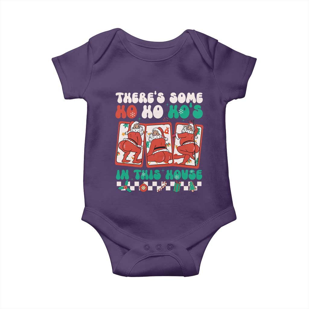 Funny Christmas Baby Onesie There Is Some Ho Ho Hos In This House Horror Character TS09 Purple Print Your Wear