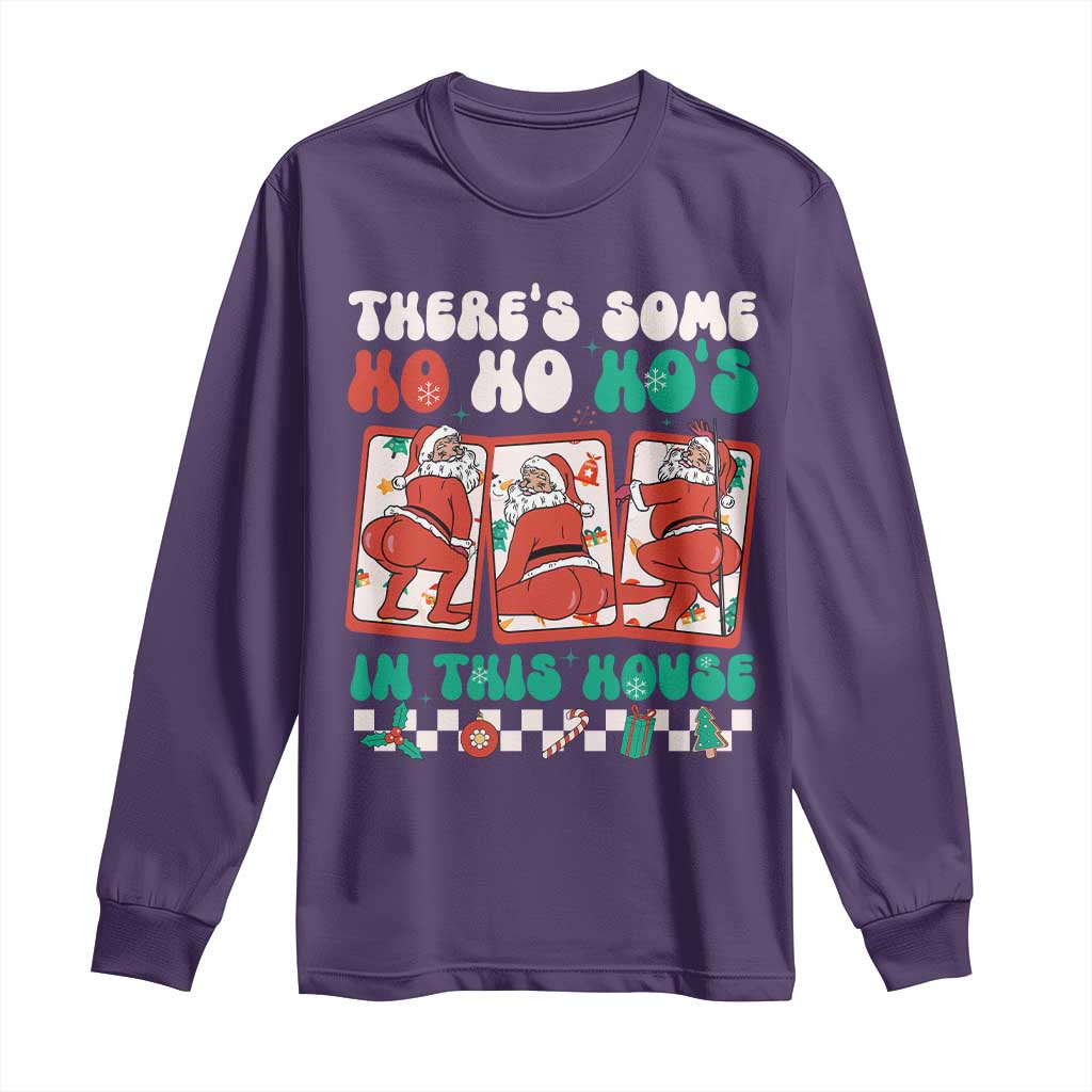 Funny Christmas Long Sleeve Shirt There Is Some Ho Ho Hos In This House Horror Character TS09 Purple Print Your Wear