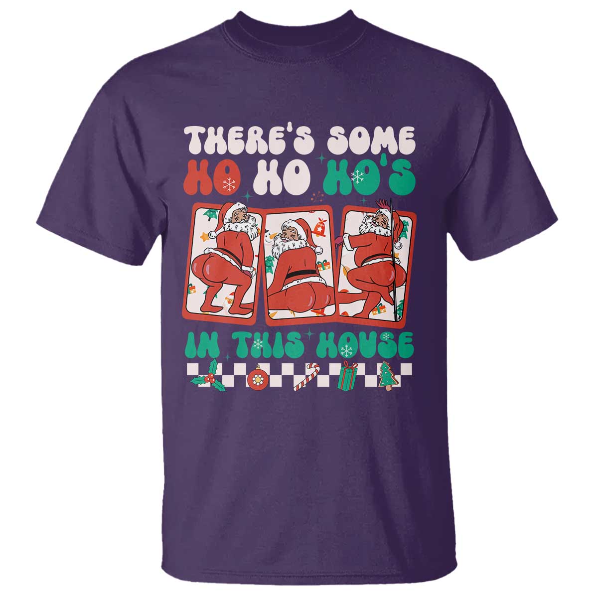 Funny Christmas T Shirt There Is Some Ho Ho Hos In This House Horror Character TS09 Purple Print Your Wear