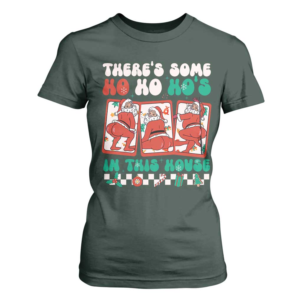 Funny Christmas T Shirt For Women There Is Some Ho Ho Hos In This House Horror Character TS09 Dark Forest Green Print Your Wear