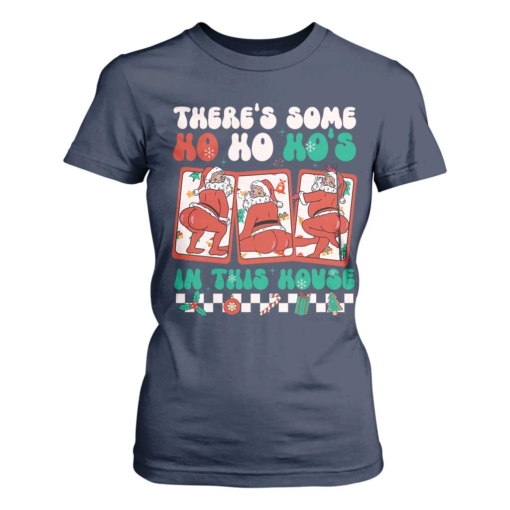 Funny Christmas T Shirt For Women There Is Some Ho Ho Hos In This House Horror Character TS09 Navy Print Your Wear