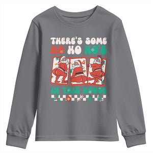 Funny Christmas Youth Sweatshirt There Is Some Ho Ho Hos In This House Horror Character TS09 Charcoal Print Your Wear