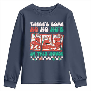 Funny Christmas Youth Sweatshirt There Is Some Ho Ho Hos In This House Horror Character TS09 Navy Print Your Wear