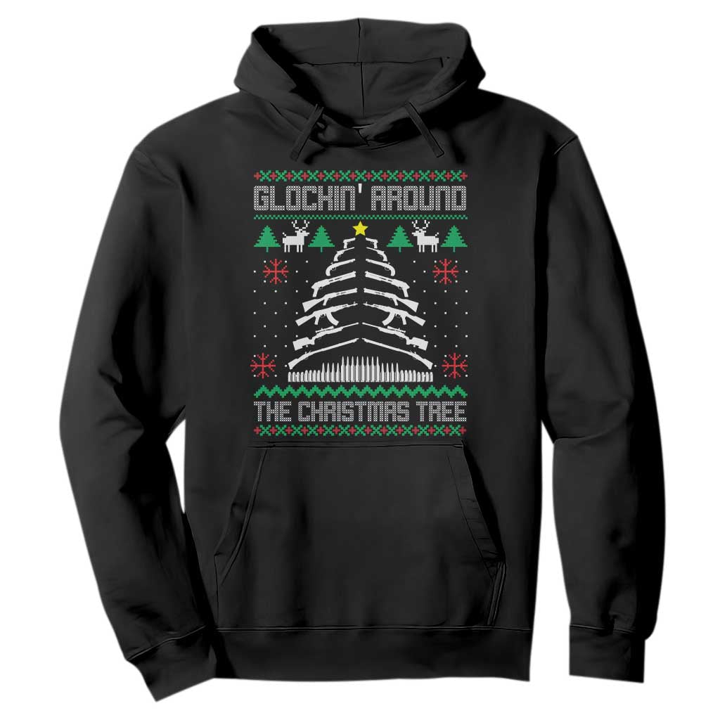 Christmas Gun Lover Hoodie Glocking Around The Christmas Tree TS09 Black Print Your Wear