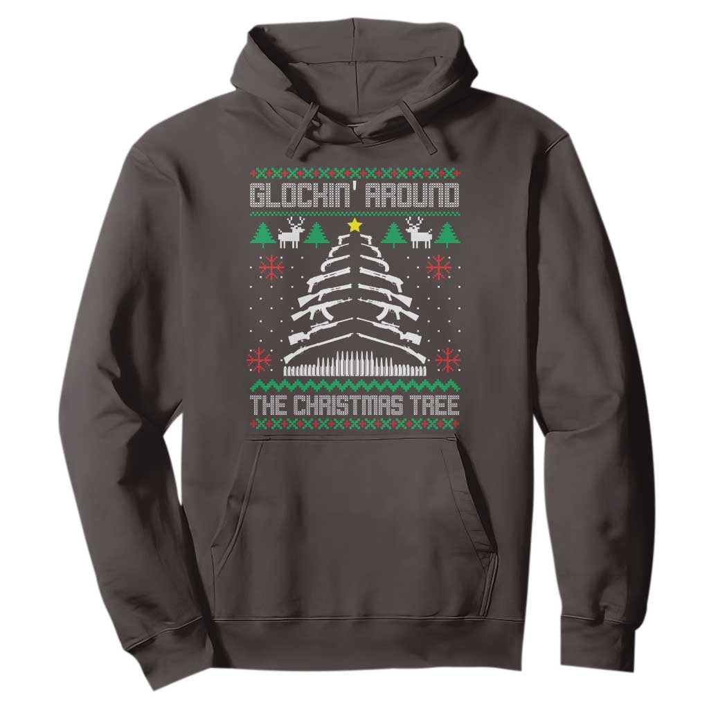 Christmas Gun Lover Hoodie Glocking Around The Christmas Tree TS09 Dark Chocolate Print Your Wear