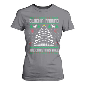 Christmas Gun Lover T Shirt For Women Glocking Around The Christmas Tree TS09 Charcoal Print Your Wear