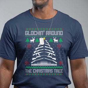 Christmas Gun Lover T Shirt Glocking Around The Christmas Tree TS09 Navy Print Your Wear