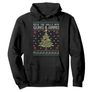 Christmas Gun Lover Hoodie Deck The Halls With Guns And Ammo TS09 Black Print Your Wear