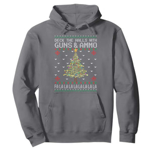 Christmas Gun Lover Hoodie Deck The Halls With Guns And Ammo TS09 Charcoal Print Your Wear