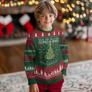 Xmas Gun Lover Ugly Christmas Sweater Deck The Halls With Guns And Ammo TS09 Christmas Print Your Wear