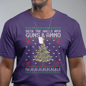 Christmas Gun Lover T Shirt Deck The Halls With Guns And Ammo TS09 Purple Print Your Wear