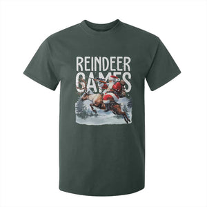 Christmas Hunting T Shirt For Kid Reindeer Game Santa Hunter Deer Season TS09 Dark Forest Green Print Your Wear