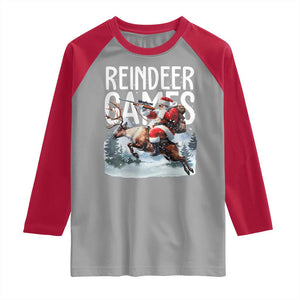 Christmas Hunting Raglan Shirt Reindeer Game Santa Hunter Deer Season TS09 Sport Gray Red Print Your Wear
