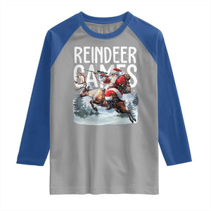 Christmas Hunting Raglan Shirt Reindeer Game Santa Hunter Deer Season TS09 Sport Gray Royal Print Your Wear