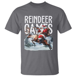 Christmas Hunting T Shirt Reindeer Game Santa Hunter Deer Season TS09 Charcoal Print Your Wear