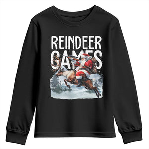 Christmas Hunting Youth Sweatshirt Reindeer Game Santa Hunter Deer Season TS09 Black Print Your Wear