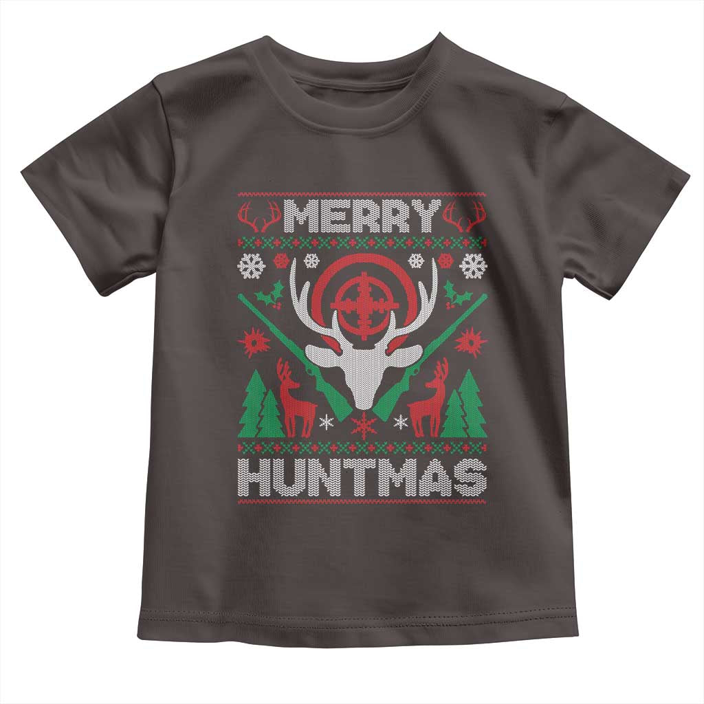 Christmas Hunting Baby Shirt Merry Huntmas Deer Season Hunter TS09 Dark Chocolate Print Your Wear