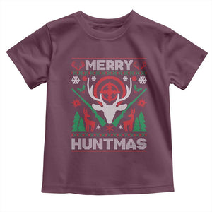 Christmas Hunting Baby Shirt Merry Huntmas Deer Season Hunter TS09 Maroon Print Your Wear