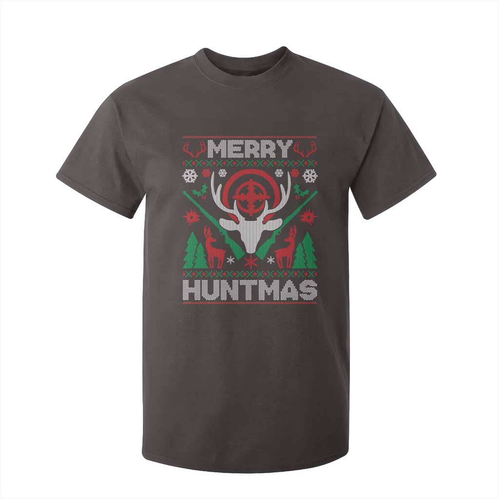 Christmas Hunting T Shirt For Kid Merry Huntmas Deer Season Hunter TS09 Dark Chocolate Print Your Wear