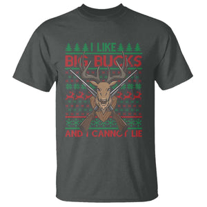 Christmas Hunting T Shirt I Like Big Bucks And I Cannot Lie Deer Hunter TS09 Dark Heather Print Your Wear