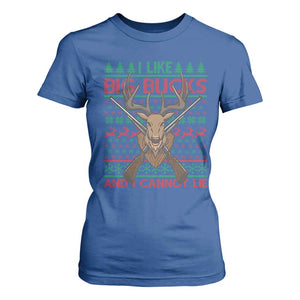 Christmas Hunting T Shirt For Women I Like Big Bucks And I Cannot Lie Deer Hunter TS09 Royal Blue Print Your Wear