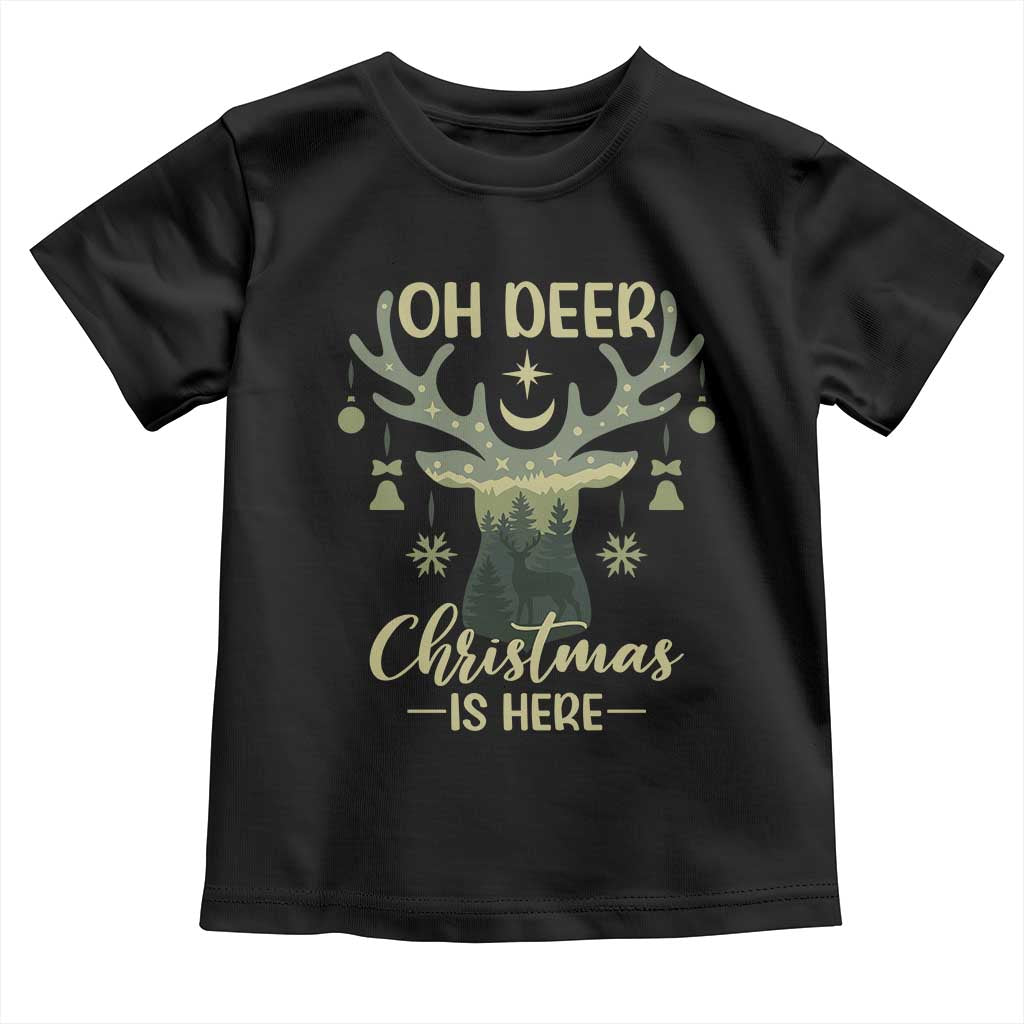 Christmas Hunting Baby Shirt Oh Deer Christmas Is Here Hunter TS09 Black Print Your Wear
