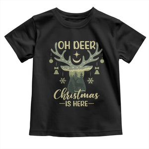 Christmas Hunting Baby Shirt Oh Deer Christmas Is Here Hunter TS09 Black Print Your Wear
