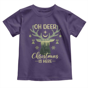Christmas Hunting Baby Shirt Oh Deer Christmas Is Here Hunter TS09 Purple Print Your Wear