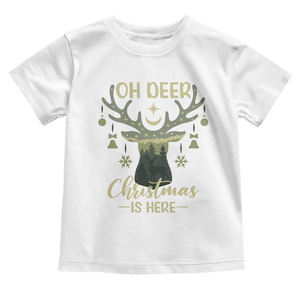 Christmas Hunting Baby Shirt Oh Deer Christmas Is Here Hunter TS09 White Print Your Wear