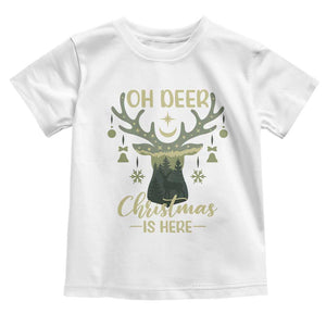 Christmas Hunting Baby Shirt Oh Deer Christmas Is Here Hunter TS09 White Print Your Wear