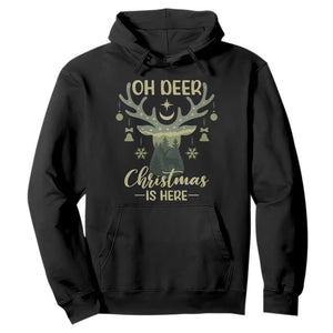 Christmas Hunting Hoodie Oh Deer Christmas Is Here Hunter TS09 Black Print Your Wear