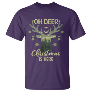 Christmas Hunting T Shirt Oh Deer Christmas Is Here Hunter TS09 Purple Print Your Wear